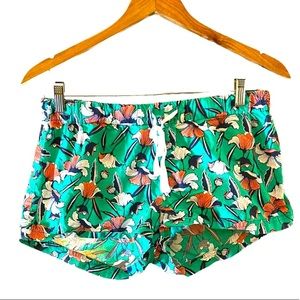 J. BY J. CREW GREEN BOTANICAL PRINT WOMEN’s BOXER SHORTS - pj shorts size small